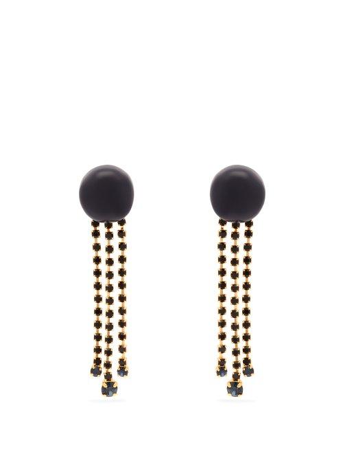 Matchesfashion.com Marni - Crystal Embellished Clip On Earrings - Womens - Black