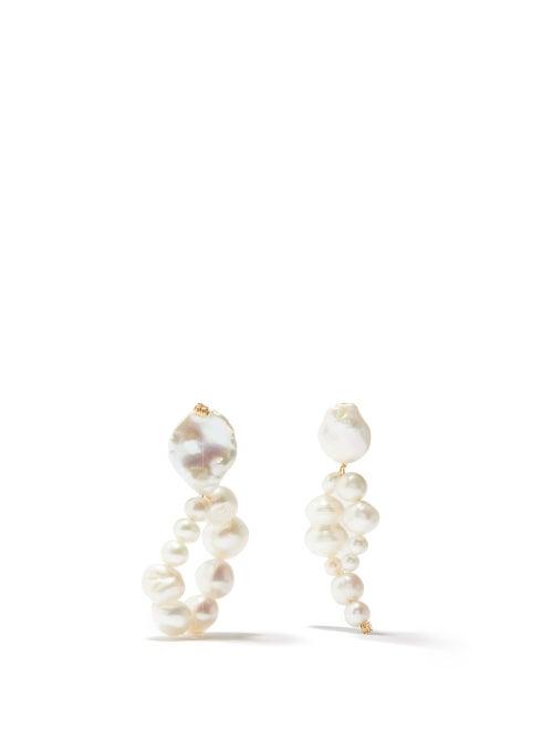 Anita Berisha - Oyster Baroque Pearl & 14kt Gold-plated Earrings - Womens - Pearl