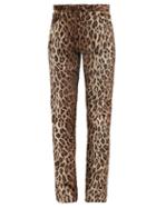 Matchesfashion.com Martine Rose - Leopard Print Faux Fur Trousers - Womens - Leopard
