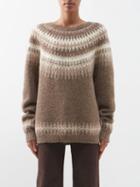 Nili Lotan - Alyssa Fair Isle-intarsia Alpaca-blend Sweater - Womens - Beige Brown