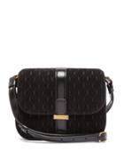 Matchesfashion.com Saint Laurent - Mini Monogrammed Suede Shoulder Bag - Womens - Black