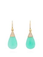 Matchesfashion.com Irene Neuwirth - Opal, Diamond & 18kt Gold Drop Earrings - Womens - Green