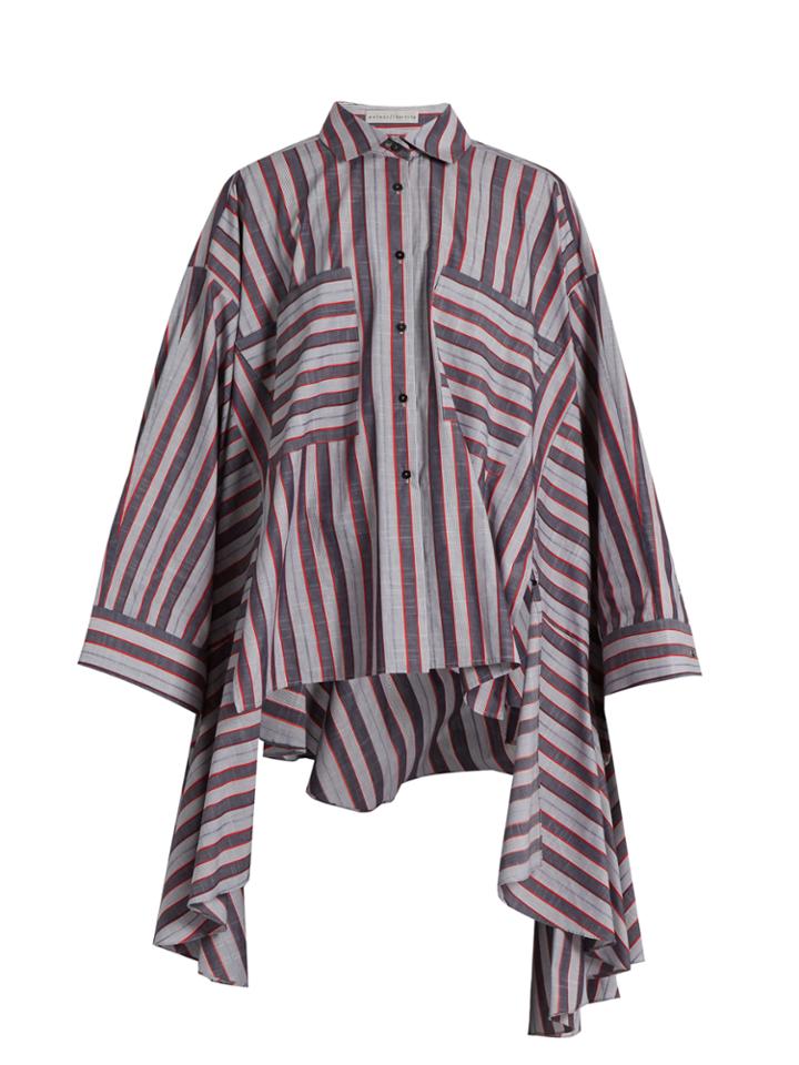 Palmer/harding Poet Striped Patch-pocket Cotton-blend Shirt