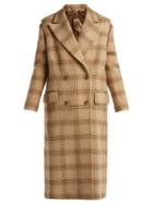 Matchesfashion.com Mm6 Maison Margiela - Detachable Sleeve Checked Wool Coat - Womens - Beige Multi