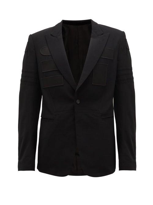 Matchesfashion.com Takahiromiyashita Thesoloist. - Leather-panelled Wool-blend Crepe Blazer - Mens - Black