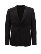 Matchesfashion.com Takahiromiyashita Thesoloist. - Leather-panelled Wool-blend Crepe Blazer - Mens - Black