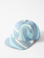Pucci - Marmo-print Cotton-gabardine Baseball Cap - Womens - Blue Multi