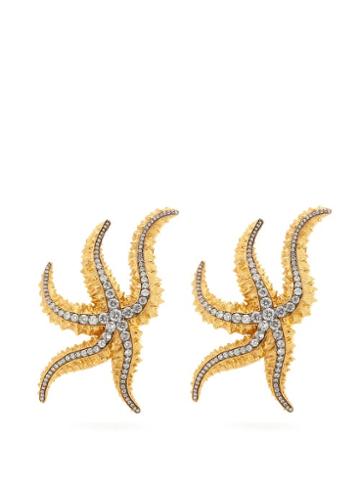 Matchesfashion.com Begum Khan - Sirena 24kt Gold Plated Clip Earrings - Womens - Gold