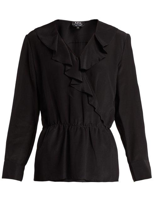 Matchesfashion.com A.p.c. - Edna Ruffled Silk Blouse - Womens - Black