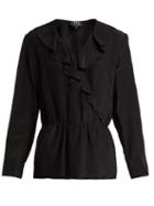 Matchesfashion.com A.p.c. - Edna Ruffled Silk Blouse - Womens - Black