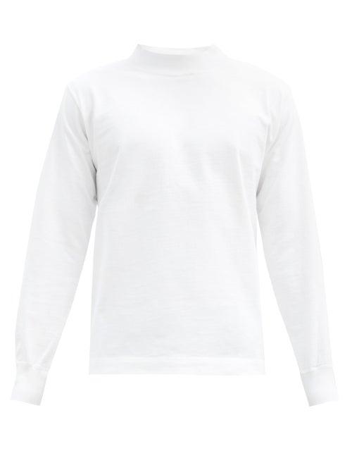 Matchesfashion.com Snow Peak - High-neck Long-sleeved Cotton-jersey T-shirt - Mens - White