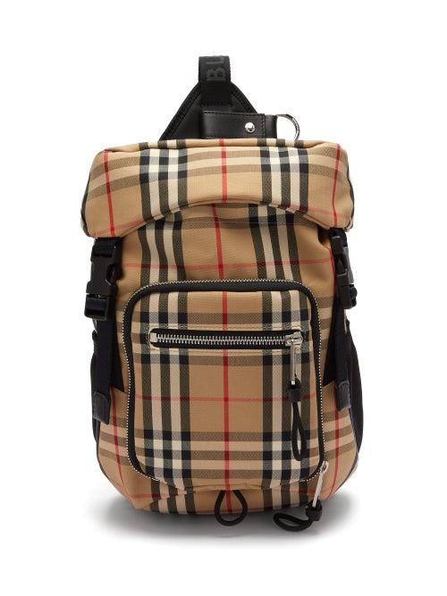 Matchesfashion.com Burberry - Checked Cotton Blend Belt Bag - Mens - Beige Multi