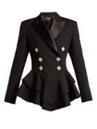 Matchesfashion.com Alessandra Rich - Crystal Embellished Wool Tuxedo Jacket - Womens - Black