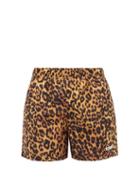 Matchesfashion.com Vetements - Logo And Leopard-print Swim Shorts - Mens - Brown Multi