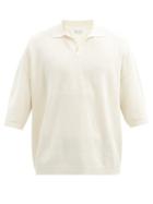 Matchesfashion.com Raey - V-neck Linen-blend Polo Sweater - Mens - White