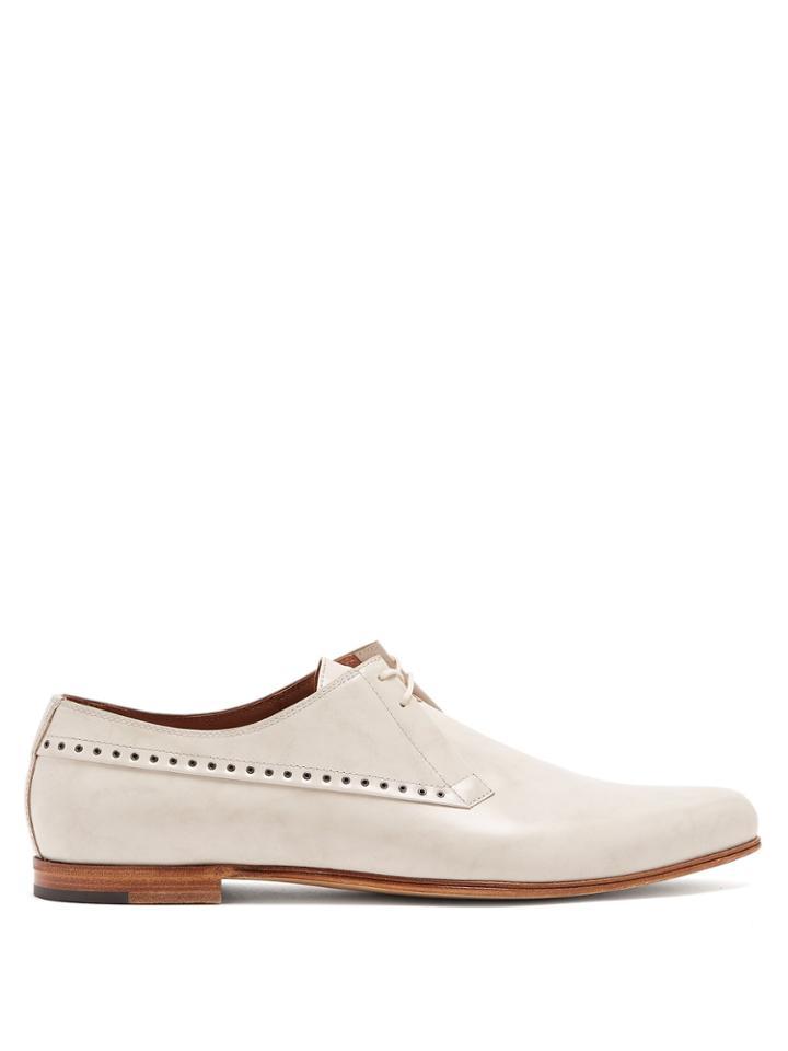 Bottega Veneta Eyelet-embellished Leather Derby Shoes