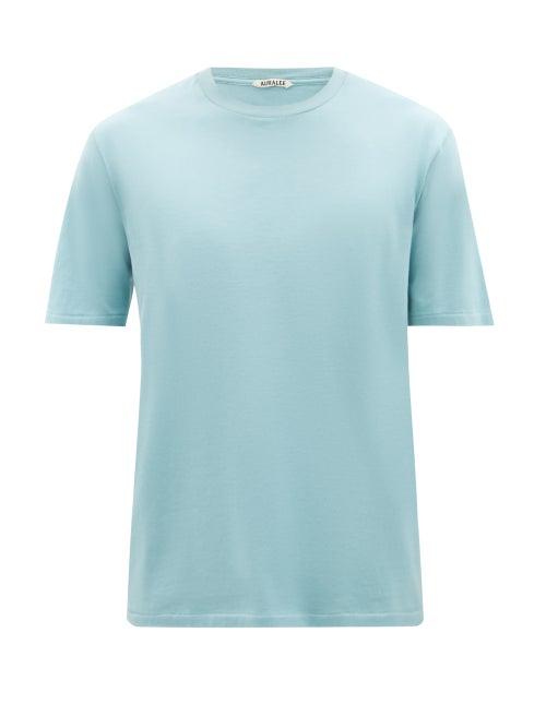 Auralee - Crew-neck Supima-cotton Jersey T-shirt - Mens - Blue