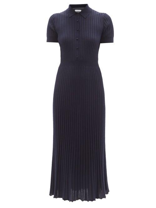 Gabriela Hearst - Amor Ribbed Cashmere-blend Dress - Womens - Navy