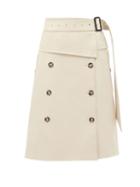 Matchesfashion.com Proenza Schouler - Belted Panelled-twill Midi Skirt - Womens - Beige