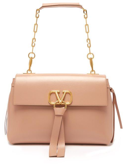 Matchesfashion.com Valentino - V Ring Medium Leather Shoulder Bag - Womens - Nude