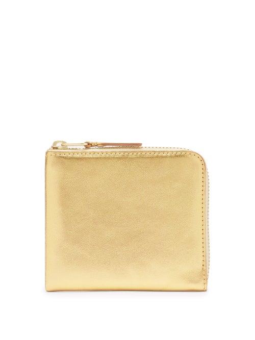 Matchesfashion.com Comme Des Garons Wallet - Zip-around Leather Wallet - Womens - Gold