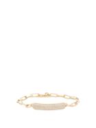 Matchesfashion.com Lizzie Mandler - Od Id Diamond & 18kt Gold Nameplate Bracelet - Womens - Gold