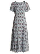 Erdem Kathryn Keiko Diamond-print Silk Dress