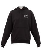 Matchesfashion.com Holiday Boileau - Logo Print Cotton Jersey Hooded Sweatshirt - Womens - Black