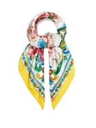 Matchesfashion.com Dolce & Gabbana - Floral Print Silk Scarf - Womens - Yellow