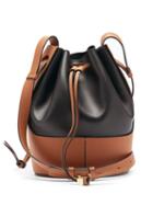 Matchesfashion.com Loewe - Balloon Small Bi-colour Drawstring-top Leather Bag - Womens - Black Tan