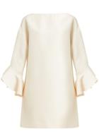 Matchesfashion.com Valentino - Fluted Wool Blend Crepe Mini Dress - Womens - Ivory