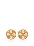Matchesfashion.com Rebecca De Ravenel - Pamina 24kt Gold Plated Coin Earrings - Womens - White