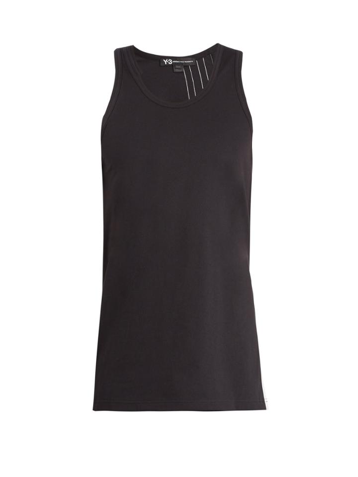 Y-3 3-stripe Cotton-jersey Tank Top