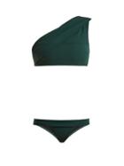 Matchesfashion.com Haight - Maria One Shoulder Bikini - Womens - Dark Green