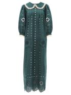 Matchesfashion.com Vita Kin - Charlie Broderie-anglaise Linen Dress - Womens - Green White