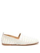 Matchesfashion.com Emme Parsons - Crocodile Embossed Leather Loafers - Womens - White