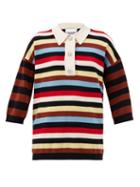Matchesfashion.com Ganni - Crystal-embellished Striped Cashmere Rugby Shirt - Womens - Multi