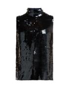 Matchesfashion.com Tibi - Sequinned Silk Sleeveless Top - Womens - Navy