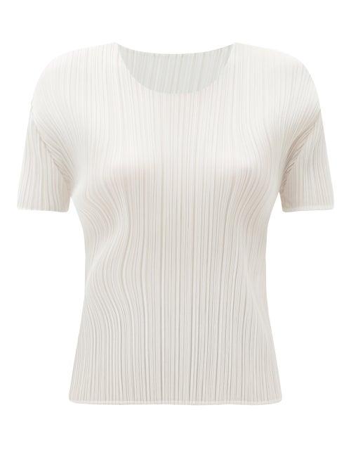 Matchesfashion.com Pleats Please Issey Miyake - Technical-pleated T-shirt - Womens - White