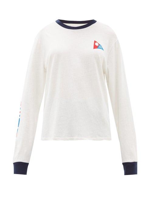 Matchesfashion.com Solid & Striped - X Re/done The Nantucket Flag Print Cotton T Shirt - Womens - Navy Stripe