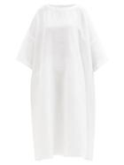 Eskandar - Boat-neck Linen Dress - Womens - White