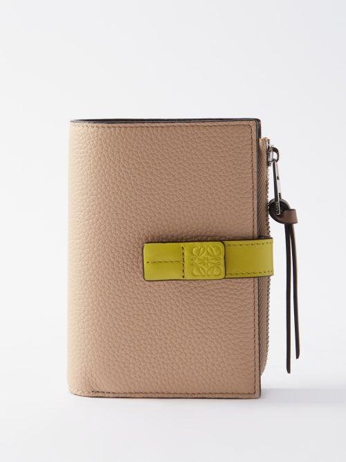 Loewe - Anagram-debossed Bi-colour Leather Wallet - Womens - Beige Multi