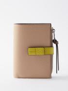 Loewe - Anagram-debossed Bi-colour Leather Wallet - Womens - Beige Multi
