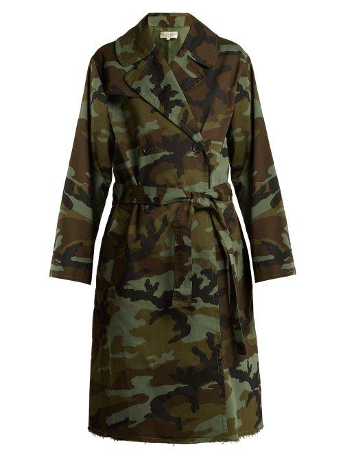 Matchesfashion.com Nili Lotan - Farrow Camouflage Print Cotton Blend Trench Coat - Womens - Khaki