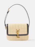 Saint Laurent - Solferino Small Quilted Leather Shoulder Bag - Womens - Navy White