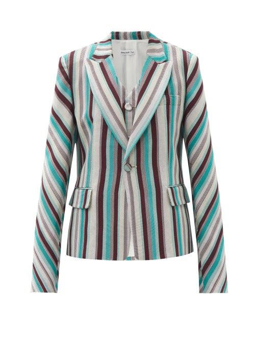 Ladies Rtw Kenneth Ize - Single-breasted Striped Aso-oke Blazer - Womens - Blue Multi