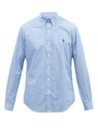 Matchesfashion.com Polo Ralph Lauren - Logo-embroidered Striped Cotton-poplin Shirt - Mens - Blue White