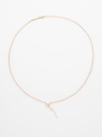 Zo Chicco - Snake Diamond & 14kt Gold Tennis Necklace - Womens - Gold Multi