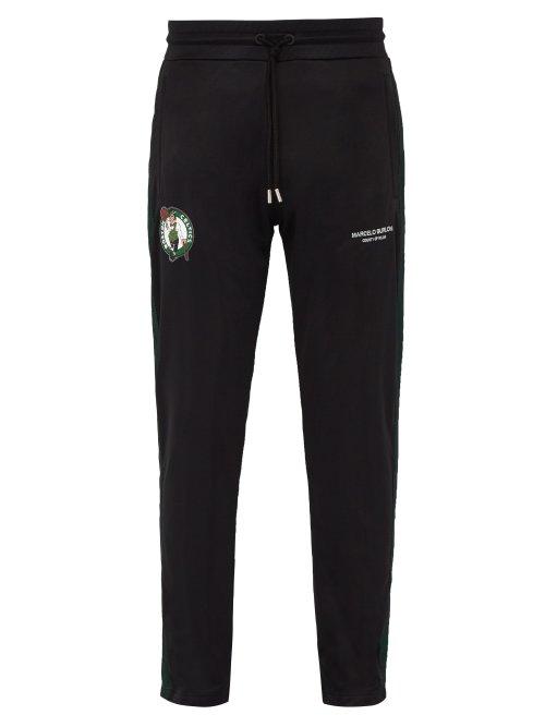 Matchesfashion.com Marcelo Burlon - Boston Celtics Side Stripe Track Pants - Mens - Black Green
