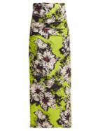 Miu Miu Floral-print Silk-blend Cloqu Pencil Skirt